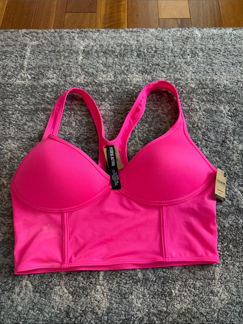 New with tags Pink Sportswear Women’s Longline Sports Bra - Hot Pink Size Medium